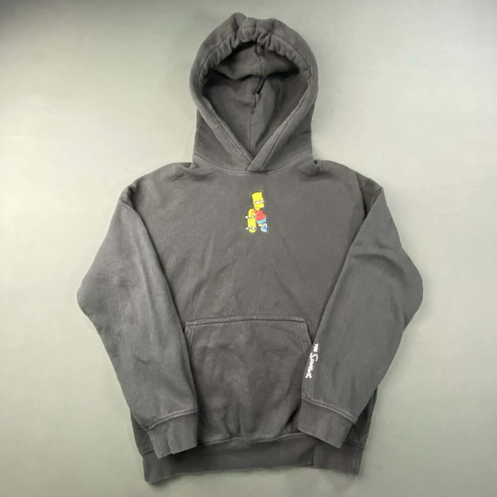 Bart Simpson Hoodie Men’s Small Navy Blue Y2K Cartoon Skateboard